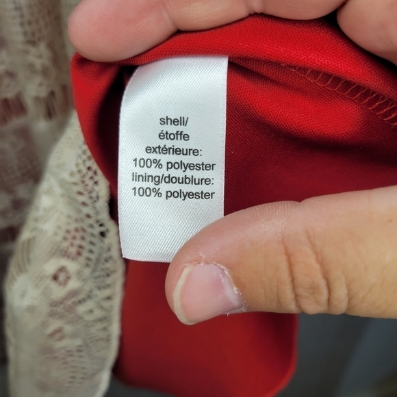 Maurices Red & Cream Lace Mini Dress Sz 2X - Picture 4 of 5